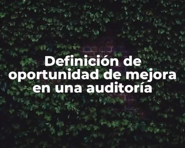 Definición de oportunidad de mejora en una auditoría