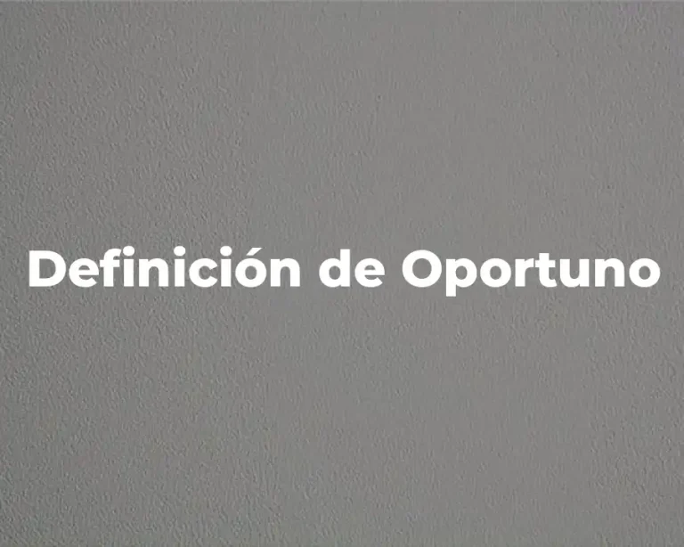 Definición de Oportuno