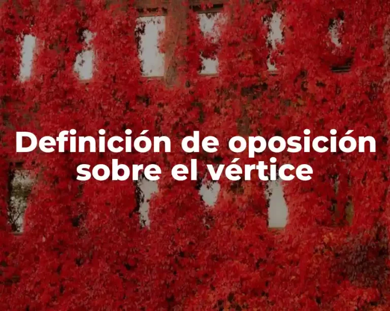 Definición de oposición sobre el vértice