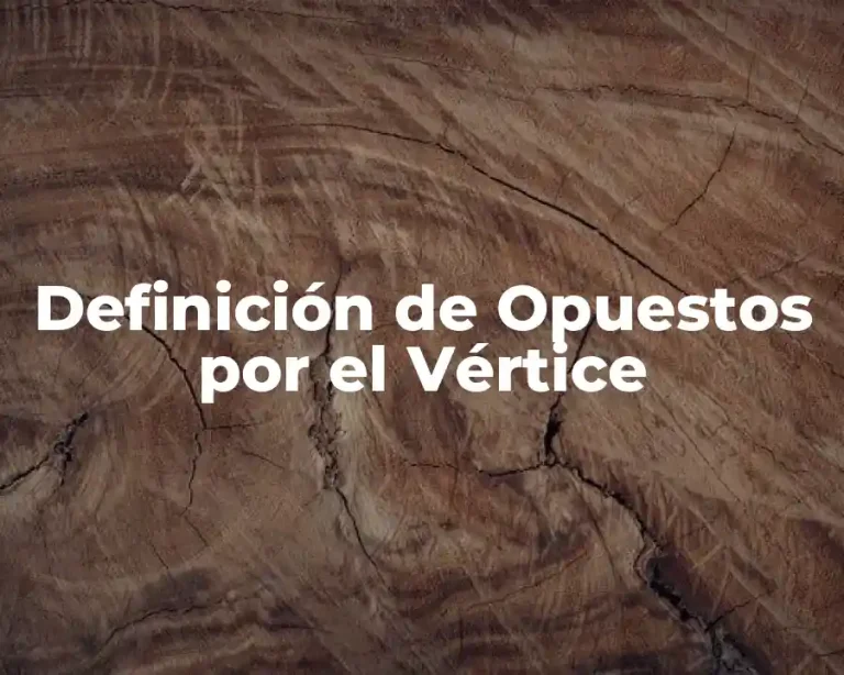 Definición de Opuestos por el Vértice
