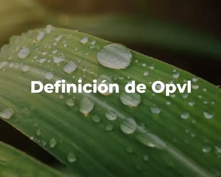 Definición de Opvl