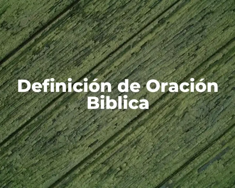 Definición de Oración Biblica