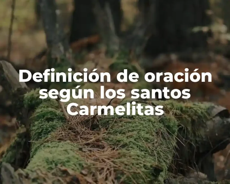 Definición de oración según los santos Carmelitas