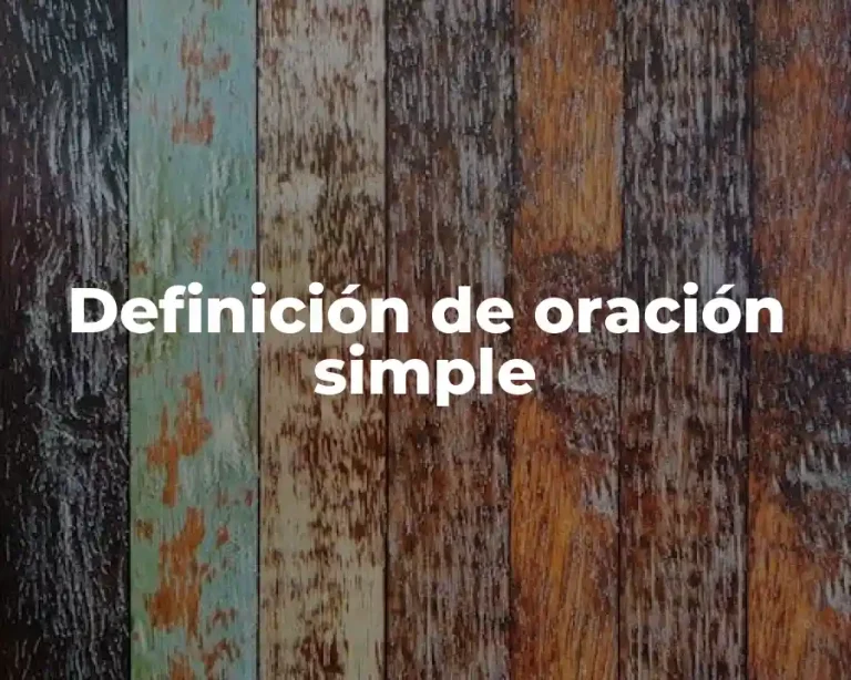 Definición de oración simple