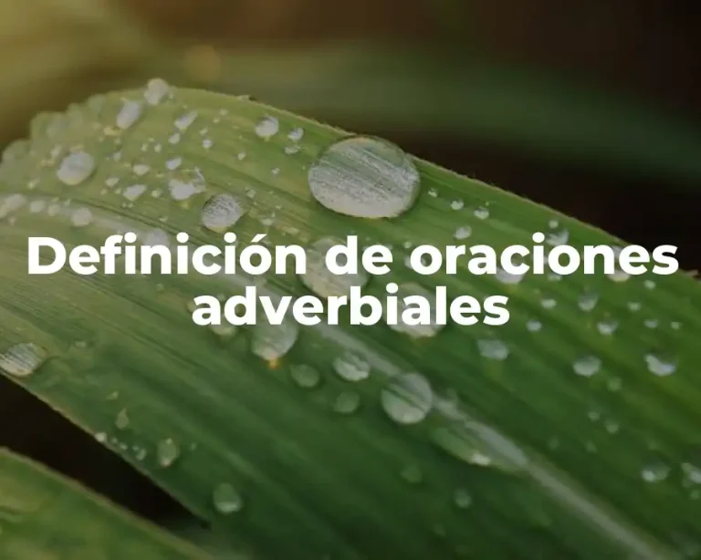 Definición de oraciones adverbiales