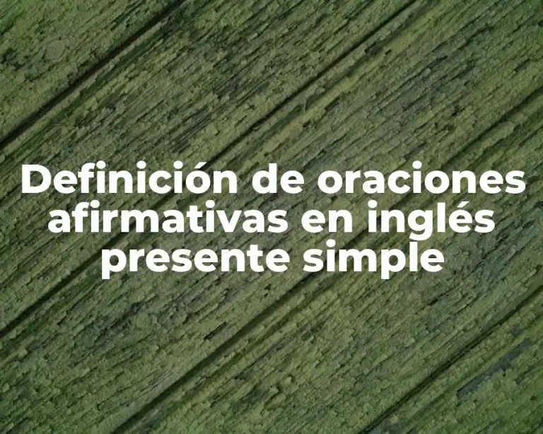 Definición de oraciones afirmativas en inglés presente simple