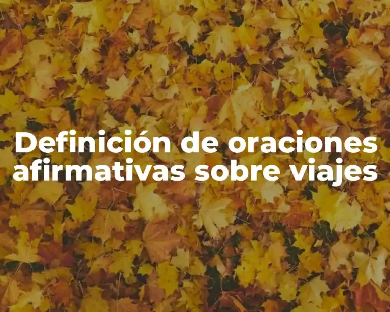 Definición de oraciones afirmativas sobre viajes