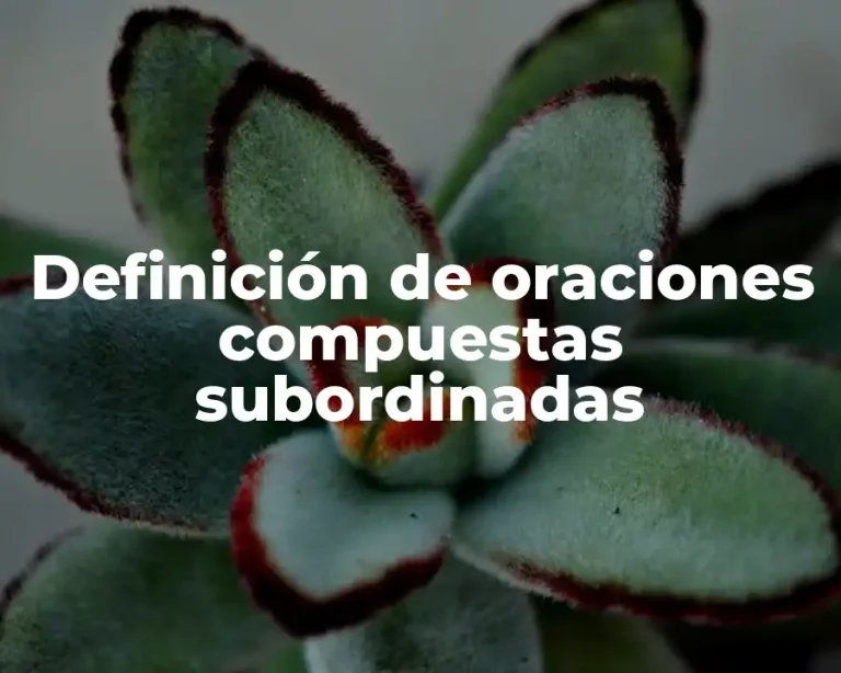 Definición de oraciones compuestas subordinadas