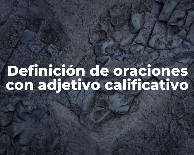 Definición de oraciones con adjetivo calificativo