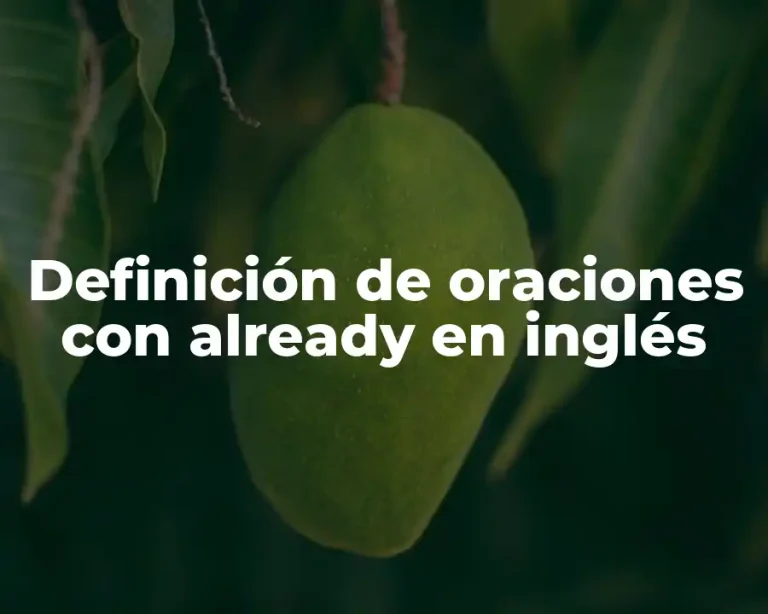 Definición de oraciones con already en inglés