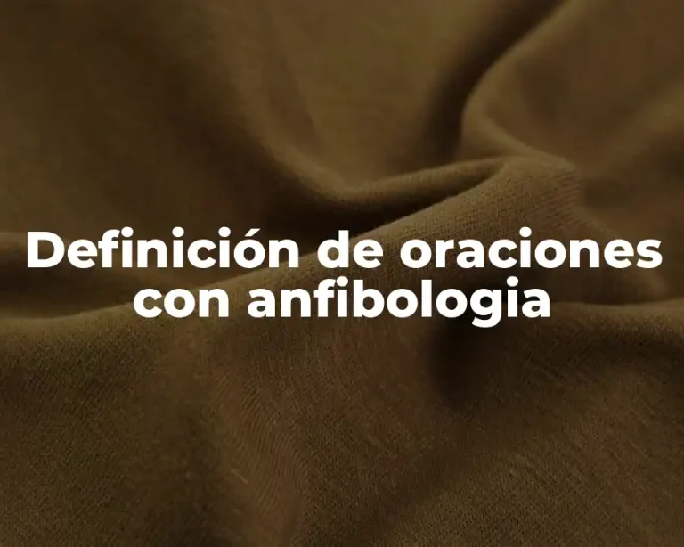 Definición de oraciones con anfibologia