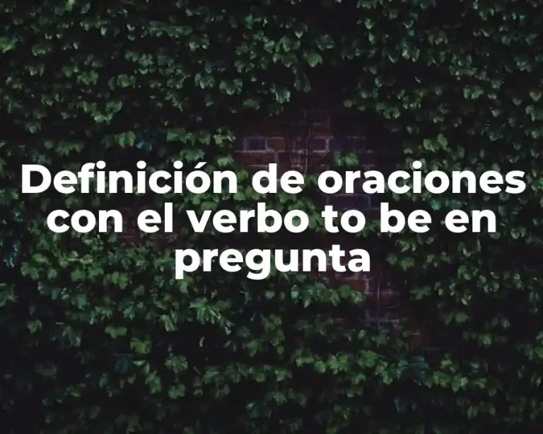Definición de oraciones con el verbo to be en pregunta