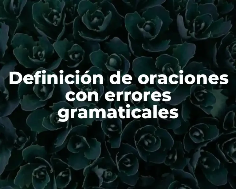 Definición de oraciones con errores gramaticales