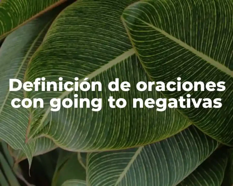 Definición de oraciones con going to negativas