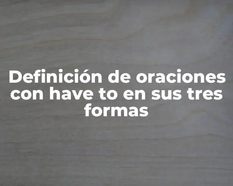 Definición de oraciones con have to en sus tres formas