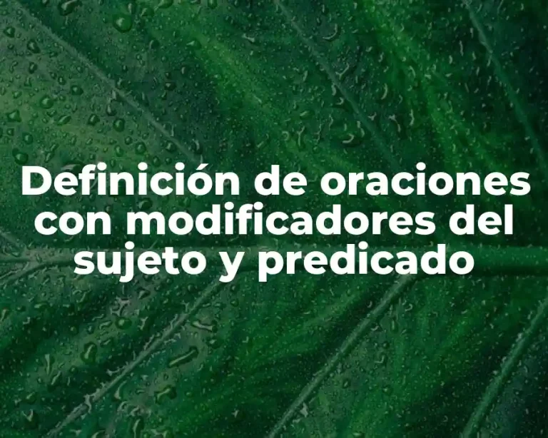 Definición de oraciones con modificadores del sujeto y predicado