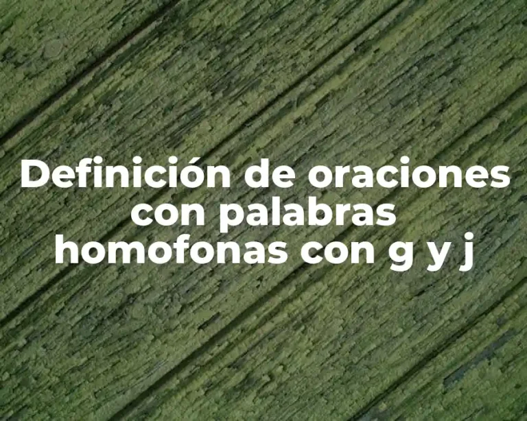 Definición de oraciones con palabras homofonas con g y j