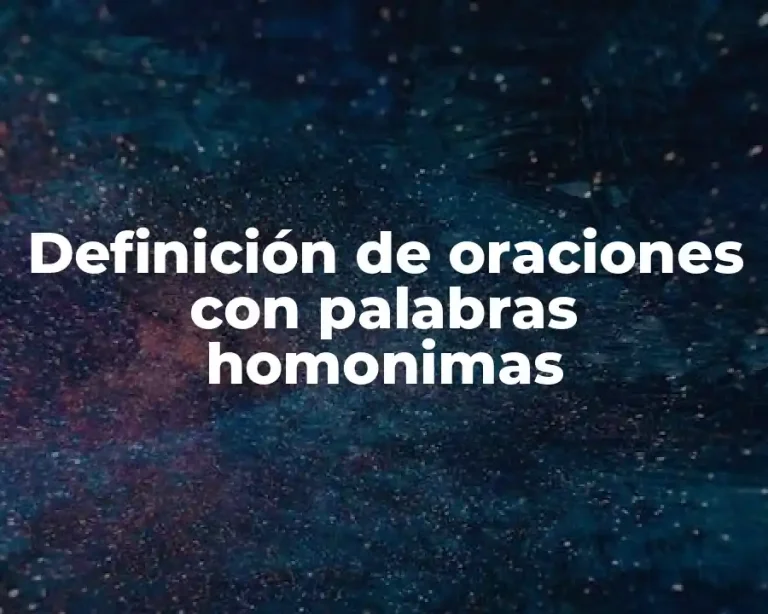 Definición de oraciones con palabras homonimas