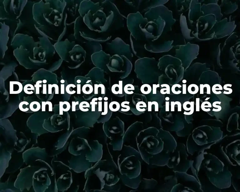 Definición de oraciones con prefijos en inglés