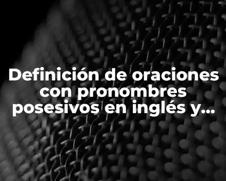 Definición de oraciones con pronombres posesivos en inglés y español