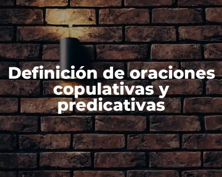 Definición de oraciones copulativas y predicativas