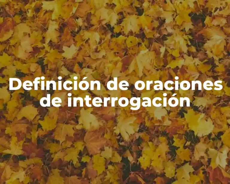 Definición de oraciones de interrogación