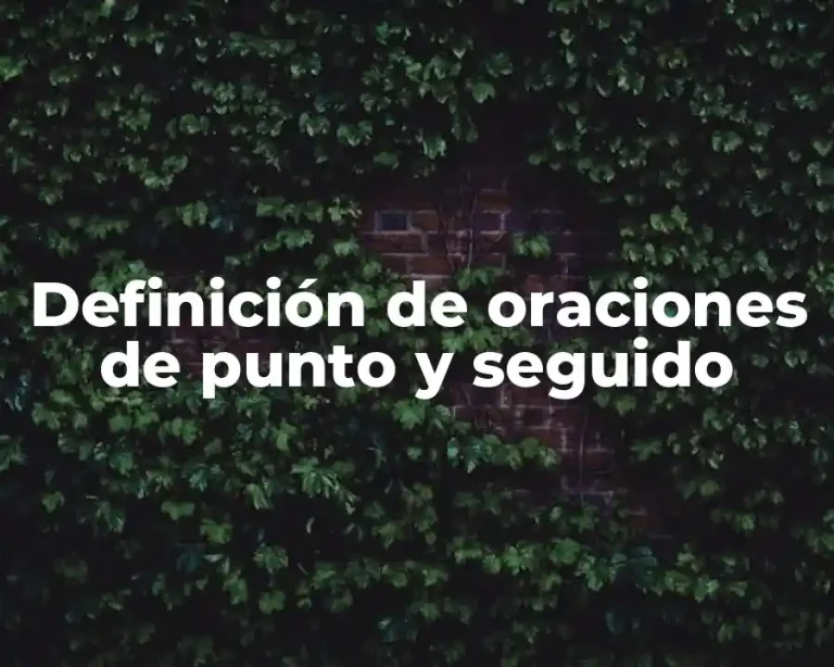 Definición de oraciones de punto y seguido