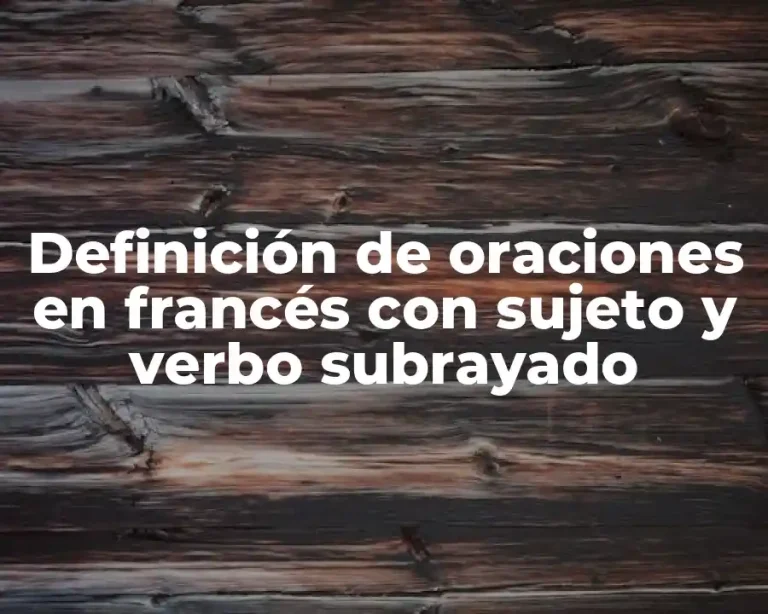 Definición de oraciones en francés con sujeto y verbo subrayado