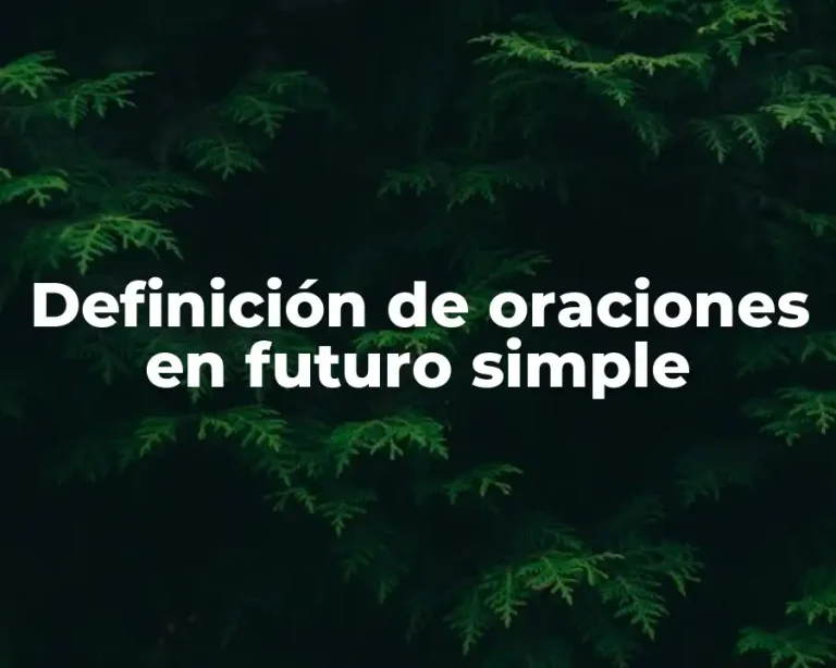 Definición de oraciones en futuro simple