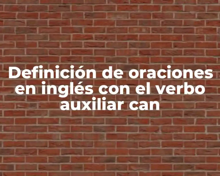 Definición de oraciones en inglés con el verbo auxiliar can
