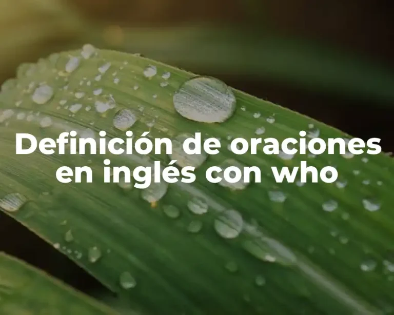 Definición de oraciones en inglés con who