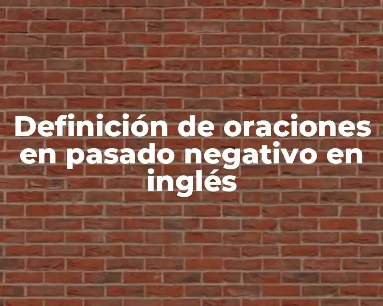 Definición de oraciones en pasado negativo en inglés