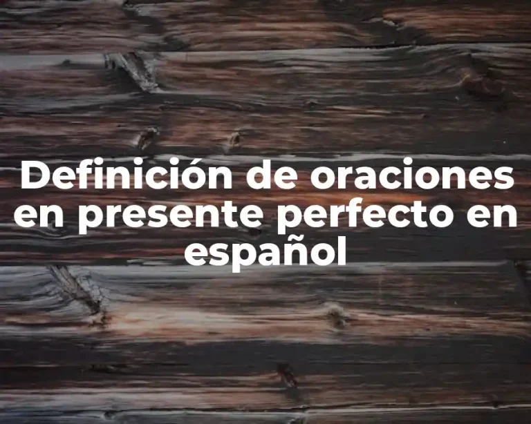 Definición de oraciones en presente perfecto en español
