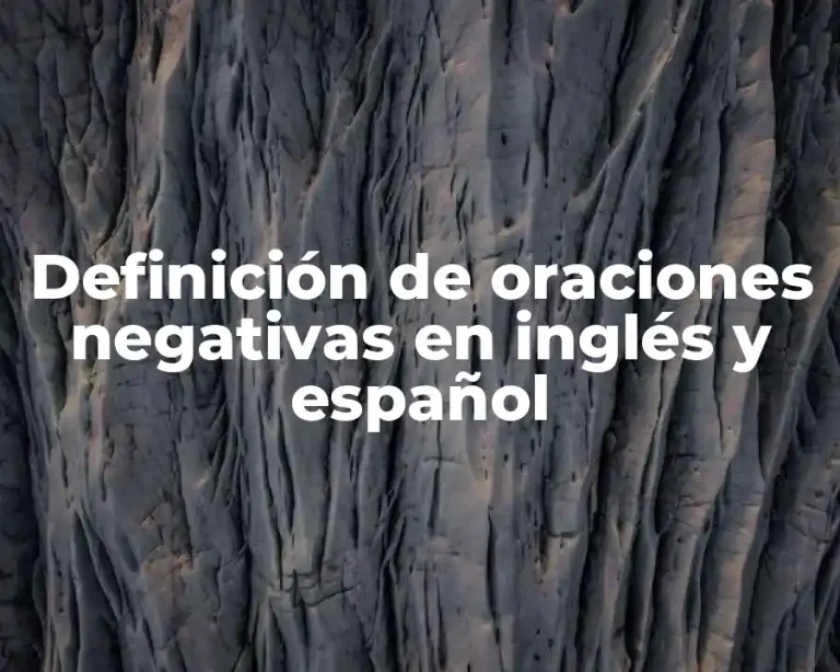 Definición de oraciones negativas en inglés y español