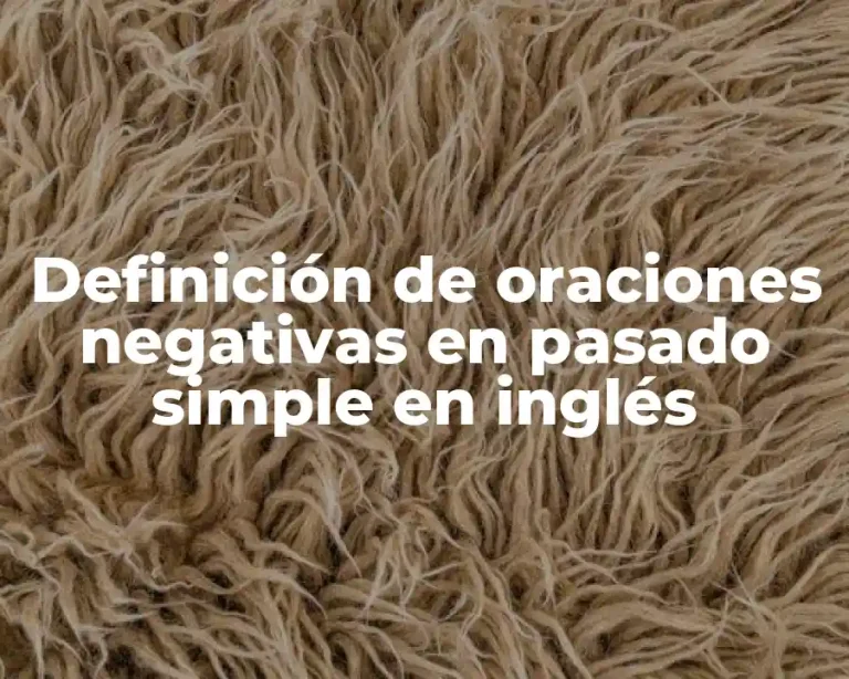 Definición de oraciones negativas en pasado simple en inglés