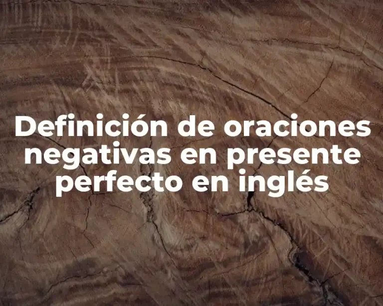 Definición de oraciones negativas en presente perfecto en inglés