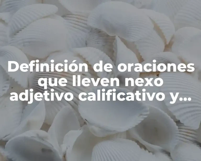 Definición de oraciones que lleven nexo adjetivo calificativo y adverbios