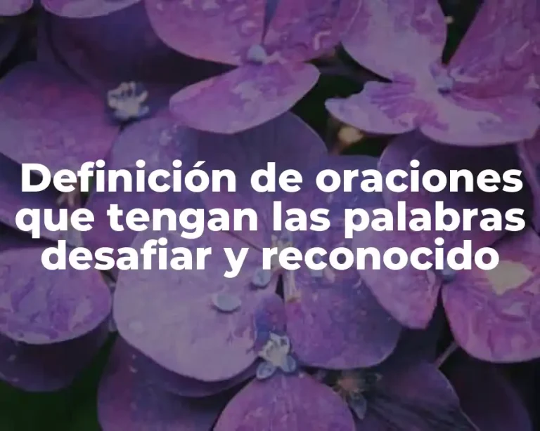 Definición de oraciones que tengan las palabras desafiar y reconocido