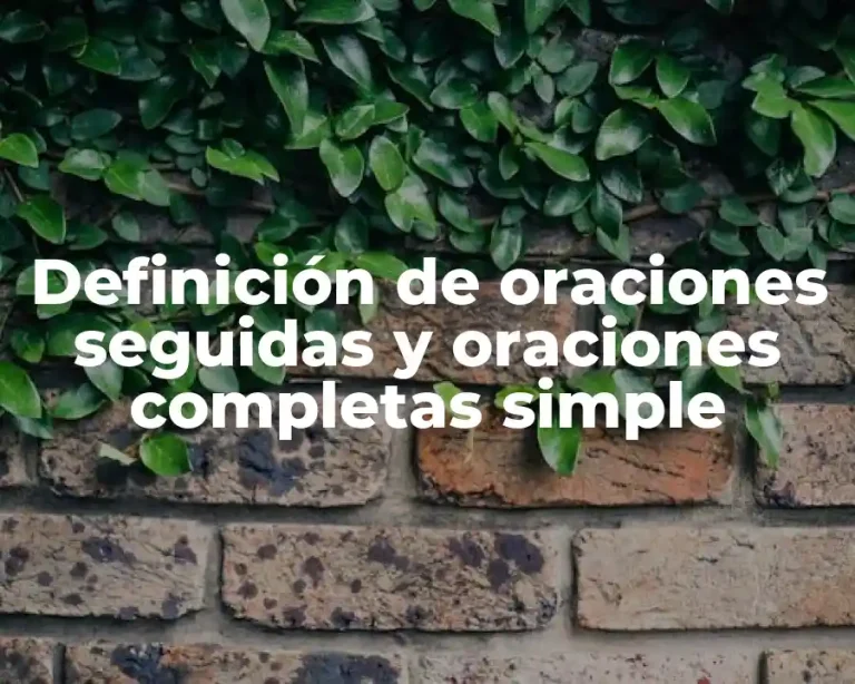 Definición de oraciones seguidas y oraciones completas simple