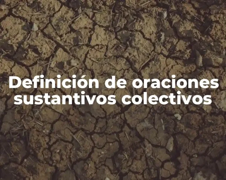 Definición de oraciones sustantivos colectivos