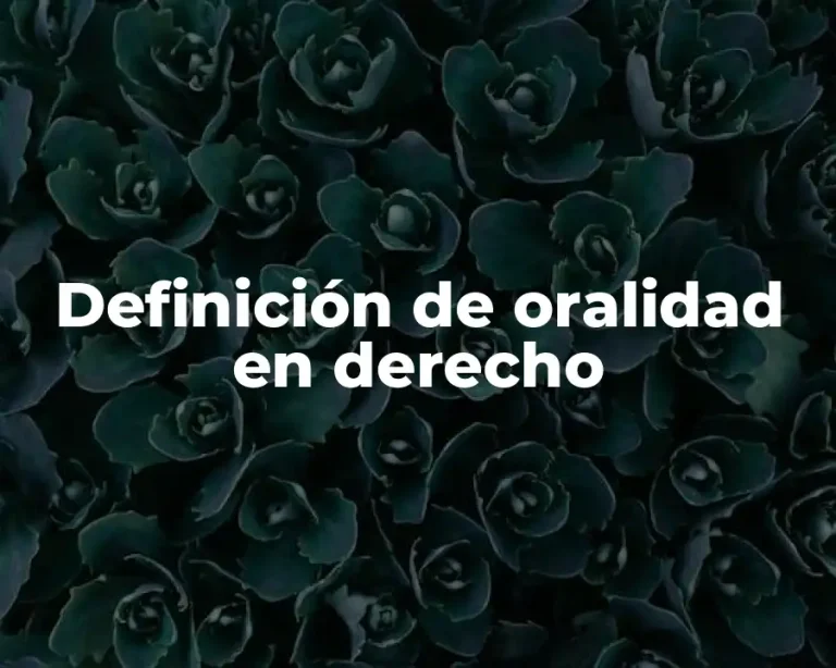 Definición de oralidad en derecho