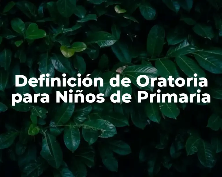 Definición de Oratoria para Niños de Primaria