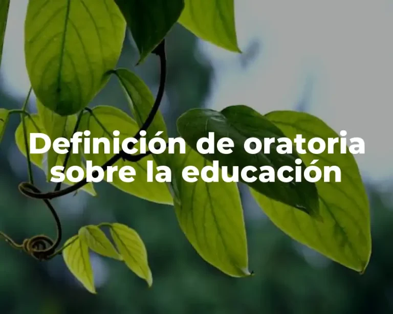 Definición de oratoria sobre la educación