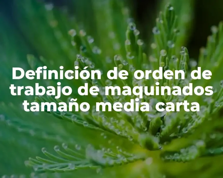 Definición de orden de trabajo de maquinados tamaño media carta