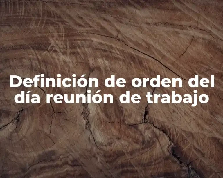 Definición de orden del día reunión de trabajo