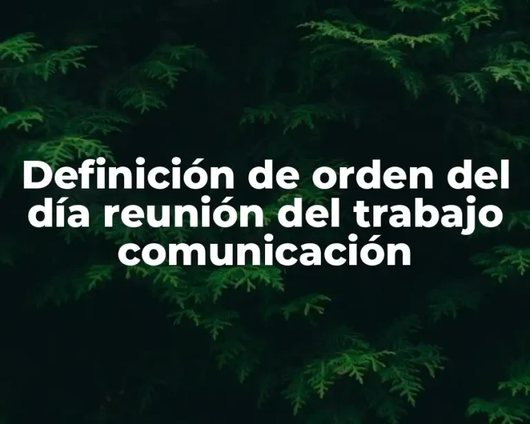 Definición de orden del día reunión del trabajo comunicación
