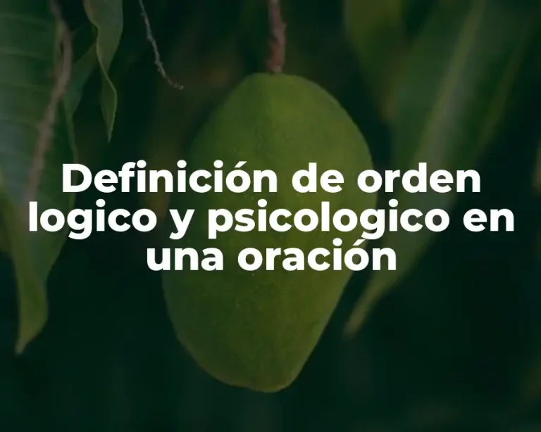 Definición de orden logico y psicologico en una oración