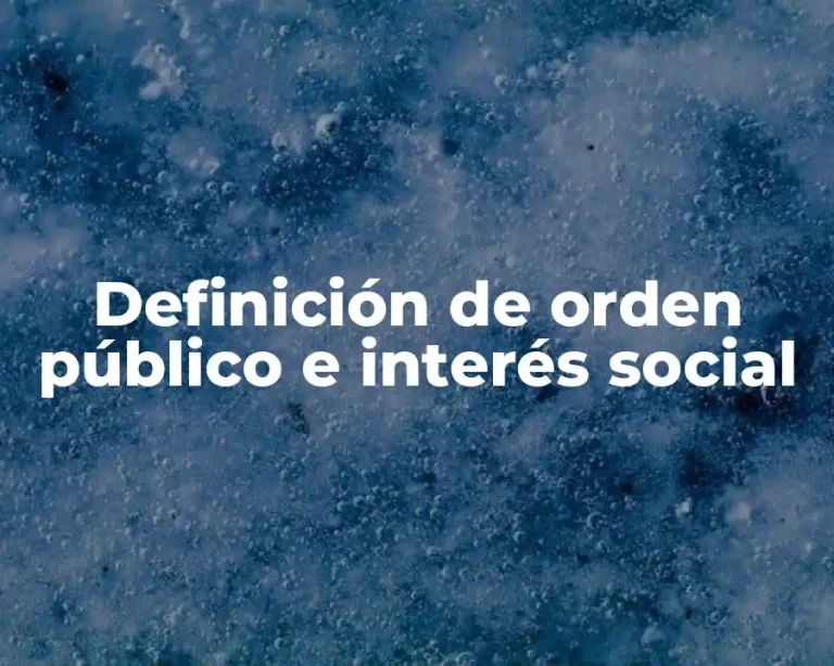 Definición de orden público e interés social
