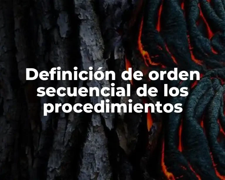 Definición de orden secuencial de los procedimientos