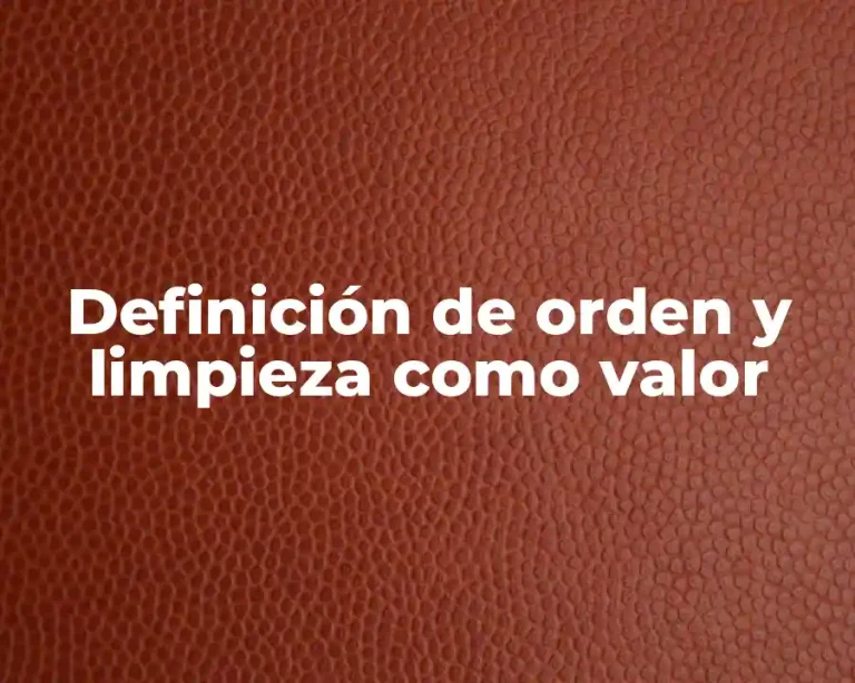 Definición de orden y limpieza como valor